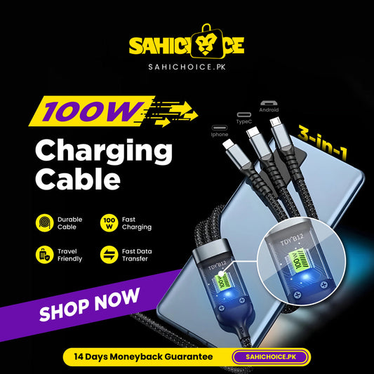 100W 3-in-1 Charging Cable