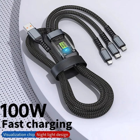 100W 3-in-1 Charging Cable