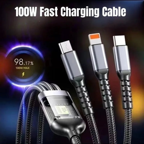 100W 3-in-1 Charging Cable